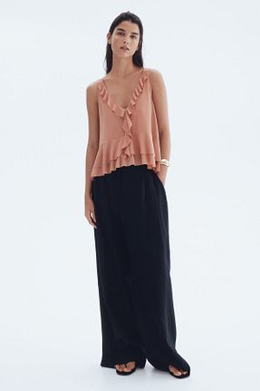 بلوز نارنجی زنانه رگولار H&M - کد 948034005