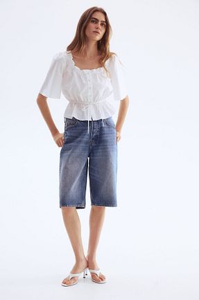 بلوز سفید زنانه رگولار H&M - کد 947885011