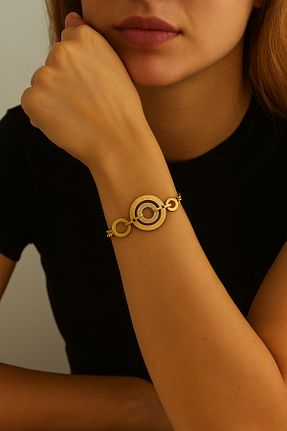 دستبند استیل (فولاد) زرد زنانه استیل (فولاد) Bonicce - کد 947988478