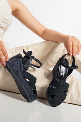 صندل مشکی زنانه پاشنه پر Elile Shoes - کد 948002909