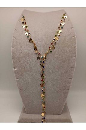 گردنبند جواهر زرد زنانه فلزی TLSMACCESORIES - کد 948045449