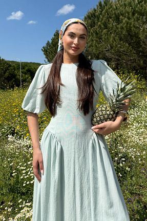 لباس سبز زنانه بافتنی Seda Yalçın Atelier - کد 948040171
