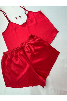 ست لباس راحتی زرشکی زنانه چاپی İNKO İÇ GİYİM - کد 948211350