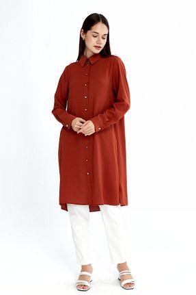 تونیک حجاب نارنجی زنانه پلی استر Gold Moda Renk - کد 948717186