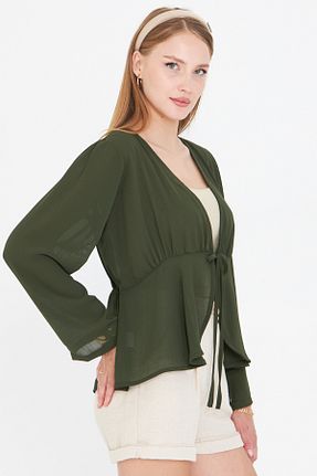 کیمونو و کافتان خاکی زنانه بافتنی armonika - کد 948373760