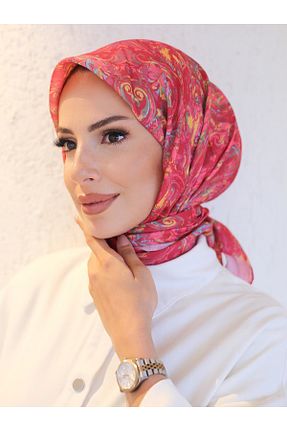 روسری صورتی پنبه پلی استر efdal şal eşarp - کد 948389865