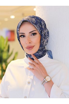 روسری سرمه ای پنبه پلی استر efdal şal eşarp - کد 948389402