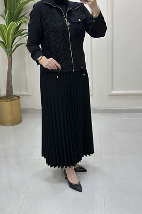 ست بالاتنه و پائین تنه حجاب مشکی زنانه رگولار sff - کد 948527644