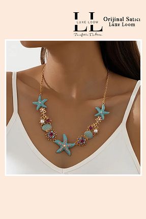 گردنبند استیل ( فولاد ) زرد زنانه Luxe Loom Zarafetin Işıltısı - کد 948408986