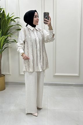 ست بالاتنه و پائین تنه حجاب طوسی زنانه رگولار Miss - کد 948528957