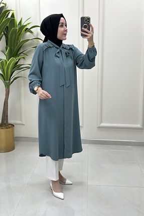 تونیک حجاب سبز زنانه پنبه پلی استر Alesya - کد 948745335
