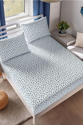 ست ملحفه دونفره آبی کش دار Lorien - کد 948438037