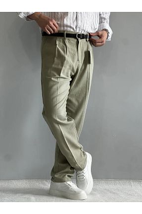 شلوار سبز مردانه کتان MENOFOURSWEAR - کد 948427121