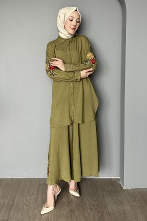 ست بالاتنه و پائین تنه حجاب خاکی زنانه Relaxed SaklıButik - کد 948481906