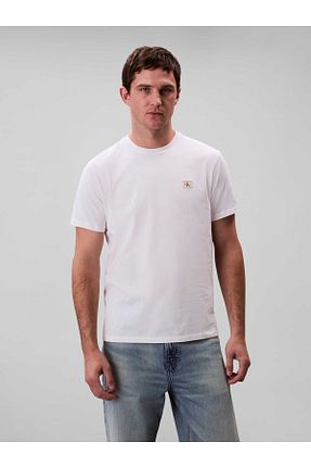 تیشرت سفید مردانه یقه دوچرخه Calvin Klein - کد 943022097