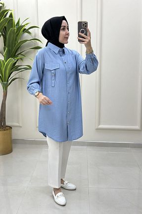 تونیک حجاب رنگی زنانه پنبه پلی استر Alesya - کد 948744996