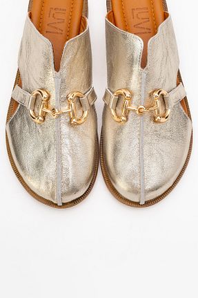دمپائی طلائی زنانه چرم خالص luvishoes - کد 948505036
