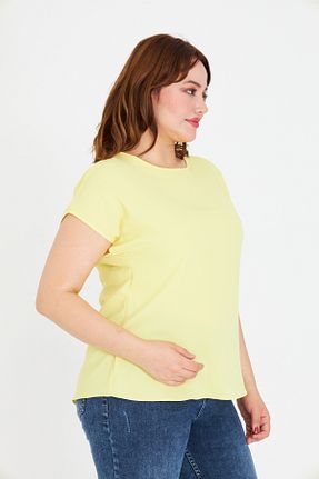 بلوز زرد زنانه ساده UNIQUE LADY - کد 948511072