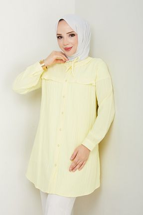 پیراهن حجاب زرد زنانه رگولار Pamuk Butik - کد 948521272