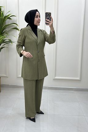 ست بالاتنه و پائین تنه حجاب سبز زنانه رگولار çınar özkan - کد 948534646