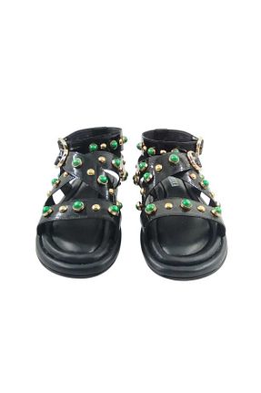 صندل مشکی زنانه پاشنه تخت Oneka Shoes - کد 948529759