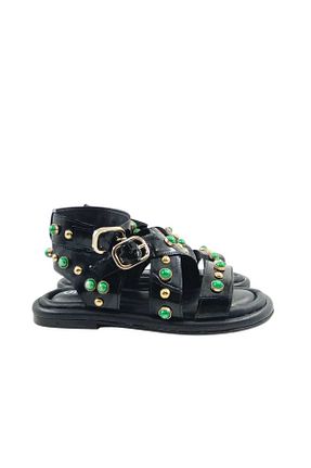 صندل مشکی زنانه پاشنه تخت Oneka Shoes - کد 948529759