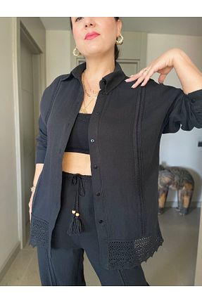 ست بالاتنه و پائین تنه مشکی زنانه بافتنی Butik - کد 948974507