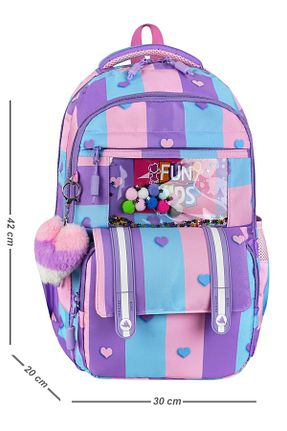 کیف مدرسه بنفش بچه گانه پارچه ای ms mixxstore - کد 949457315