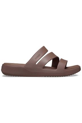 صندل قهوه ای زنانه پاشنه تخت Crocs - کد 946267019