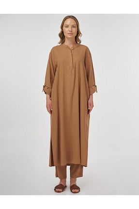 تونیک حجاب قهوه ای زنانه بافتنی Kayra - کد 949265821