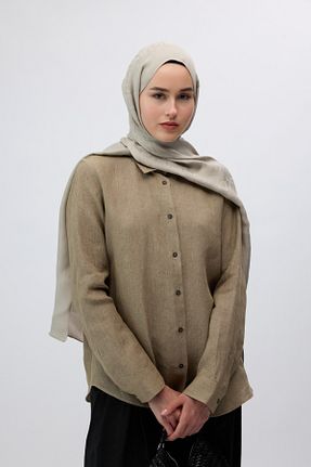 شال بژ زنانه ابریشم Qef - کد 949408673