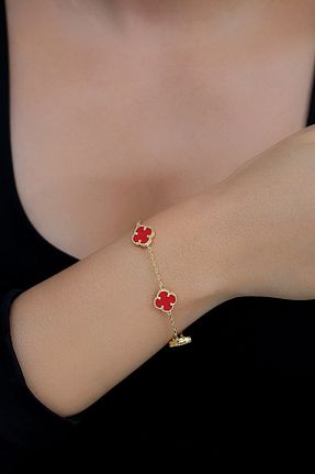 دستبند نقره قرمز زنانه 925 عیار Argentum Concept - کد 949613181