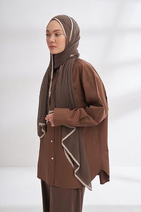 شال طوسی زنانه پنبه ای ARMANDA - کد 920860690