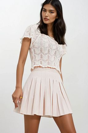 بلوز بژ زنانه Ajurlu Trend Alaçatı Stili - کد 803310292
