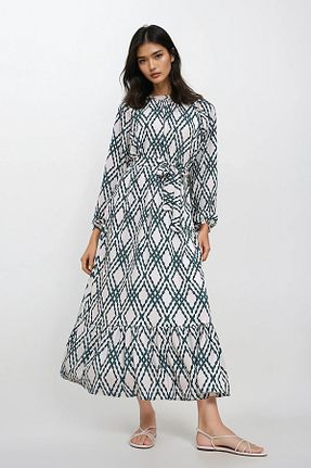 لباس حجاب سبز زنانه اورسایز Trend Alaçatı Stili - کد 819756000