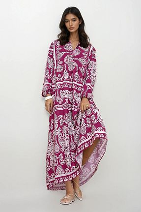 لباس حجاب صورتی زنانه رگولار Trend Alaçatı Stili - کد 819755919