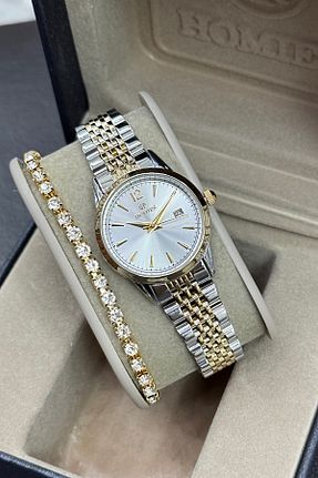 ساعت مچی طلائی زنانه فلزی Homies - کد 896547481