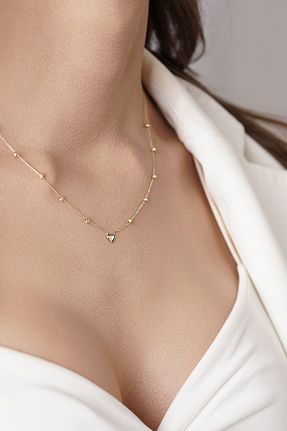 گردنبند طلا طلائی زنانه 14 عیار Fiyonk Kuyumculuk - کد 235850642