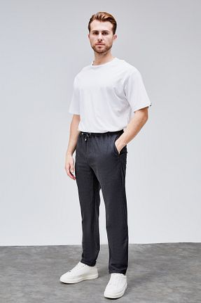 شلوار طوسی مردانه الاستان - ویسکون - پلی استر HLT JEANS - کد 945618214