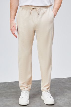 شلوار بژ مردانه الاستان - ویسکون - پلی استر HLT JEANS - کد 946033338