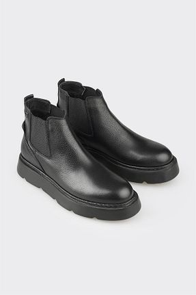 بوت / نیم بوت مشکی مردانه چرم خالص Elle - کد 882354763