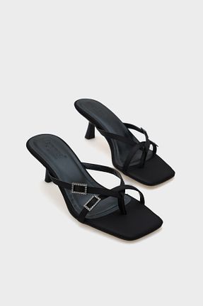 دمپائی مشکی زنانه چرم مصنوعی Capone Outfitters - کد 899928219
