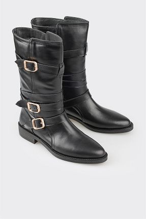 بوت / نیم بوت مشکی زنانه چرم خالص Elle - کد 864892870