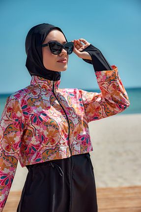 مایو حجاب مشکی زنانه گلدار Remsa Mayo - کد 942592187