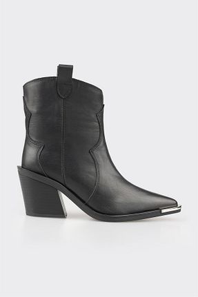 بوت / نیم بوت مشکی زنانه چرم خالص Elle - کد 861626579