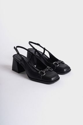 کفش پاشنه بلند کلاسیک مشکی زنانه چرم مصنوعی Capone Outfitters - کد 801024495