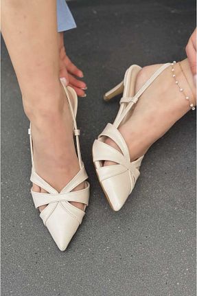 کفش استایلیتو بژ پاشنه نازک PANAMA SHOES - کد 937599265
