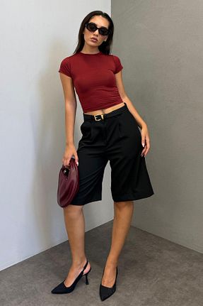 شلوارک و برمودا مشکی زنانه Straight Madmext - کد 945846299