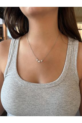 گردنبند استیل ( فولاد ) طوسی زنانه استیل ضد زنگ youngsem - کد 949726081