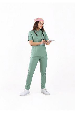 ست بالاتنه و پائین تنه سبز زنانه ویسکون By Terzi Medikal - کد 943601908